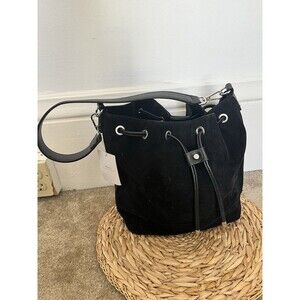 Hobo Bag Bucket Purse Faux Leather Suede Gray Shoulder Crossbody Simply Noelle